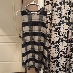 Stella Laguna Beach Black and Cream Checkered Midi Dress